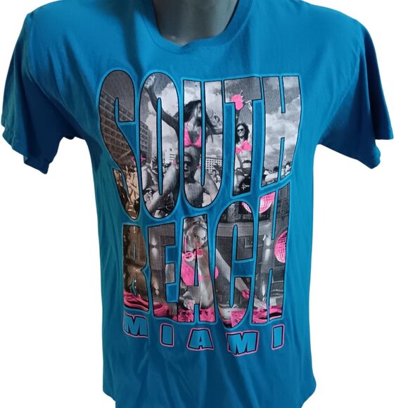 Vintage T-Shirt Small 80s South Beach Miami Florida Bikini Party Graphic - Picture 1 of 5